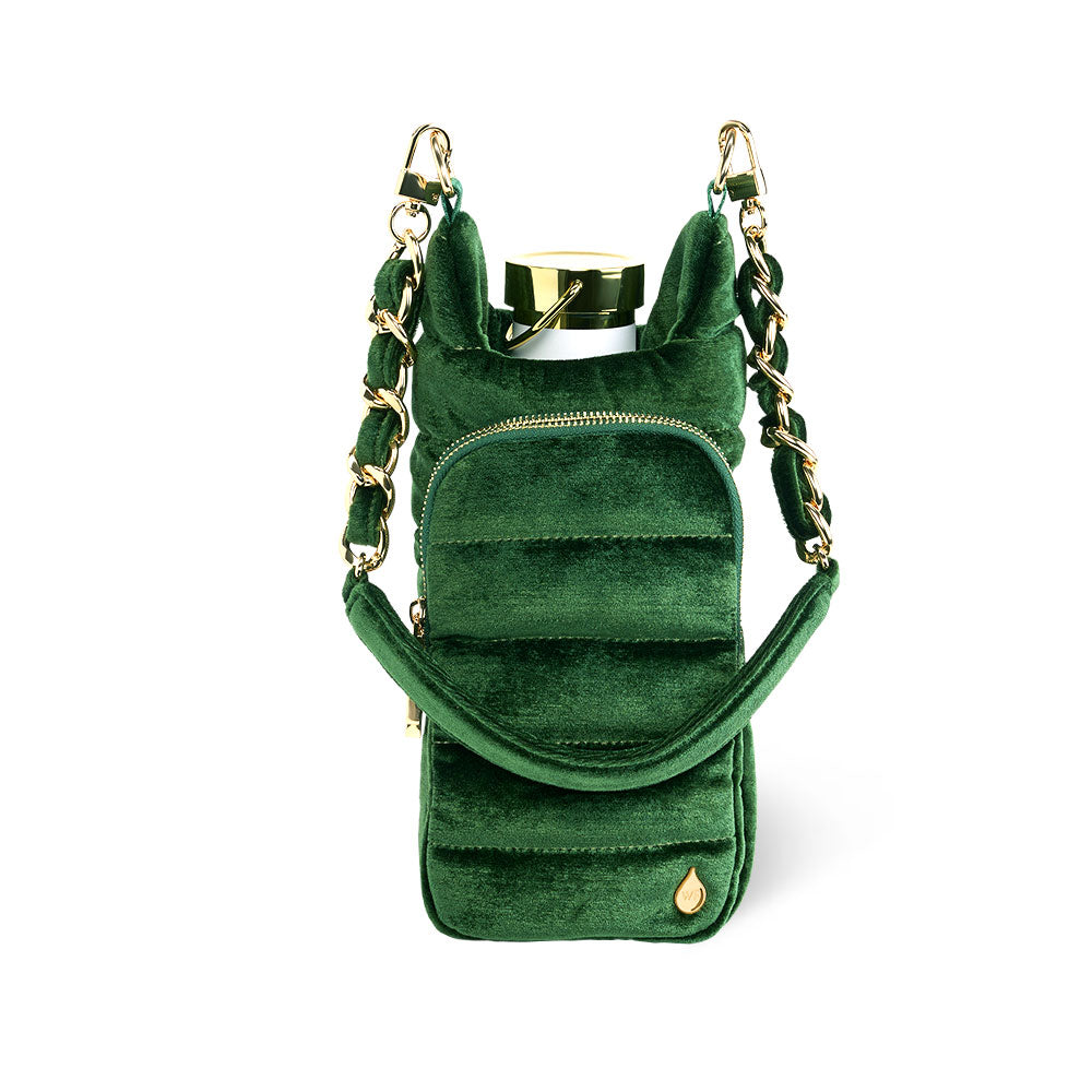 Velvet HydroBag® with Velvet and Gold chain strap- Emerald
