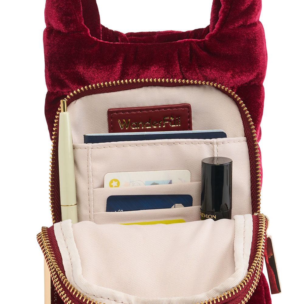 Velvet HydroBag® with Velvet and Gold chain strap- Wine
