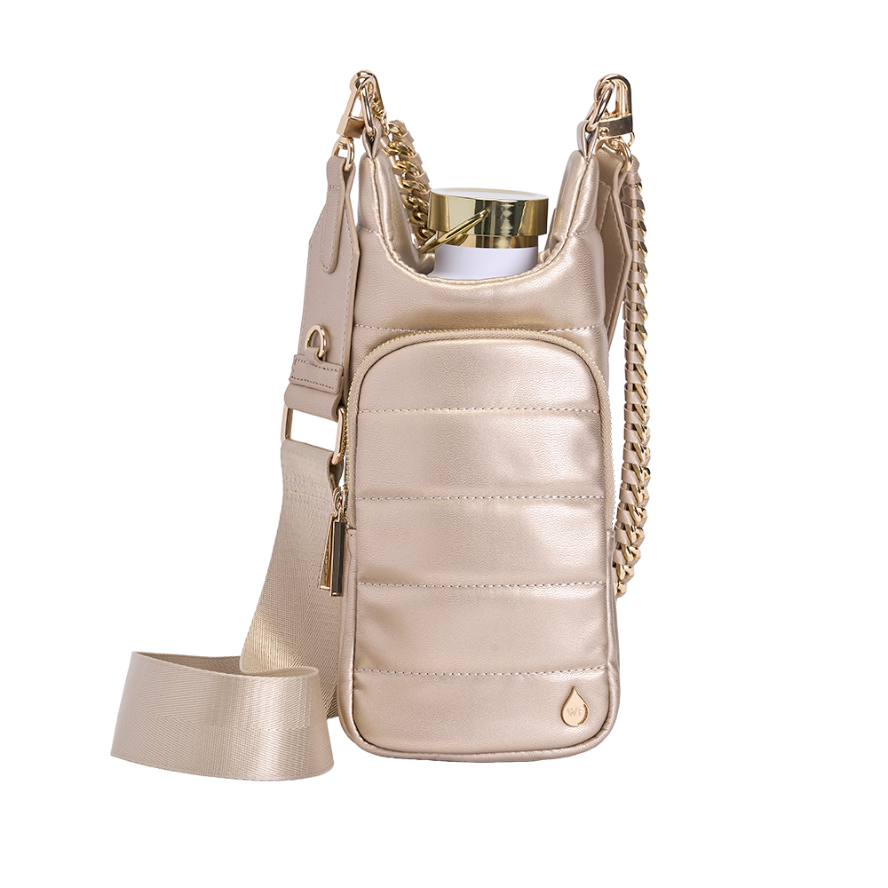Soft Gold Vegan Leather HydroBag® with Strap Bundle