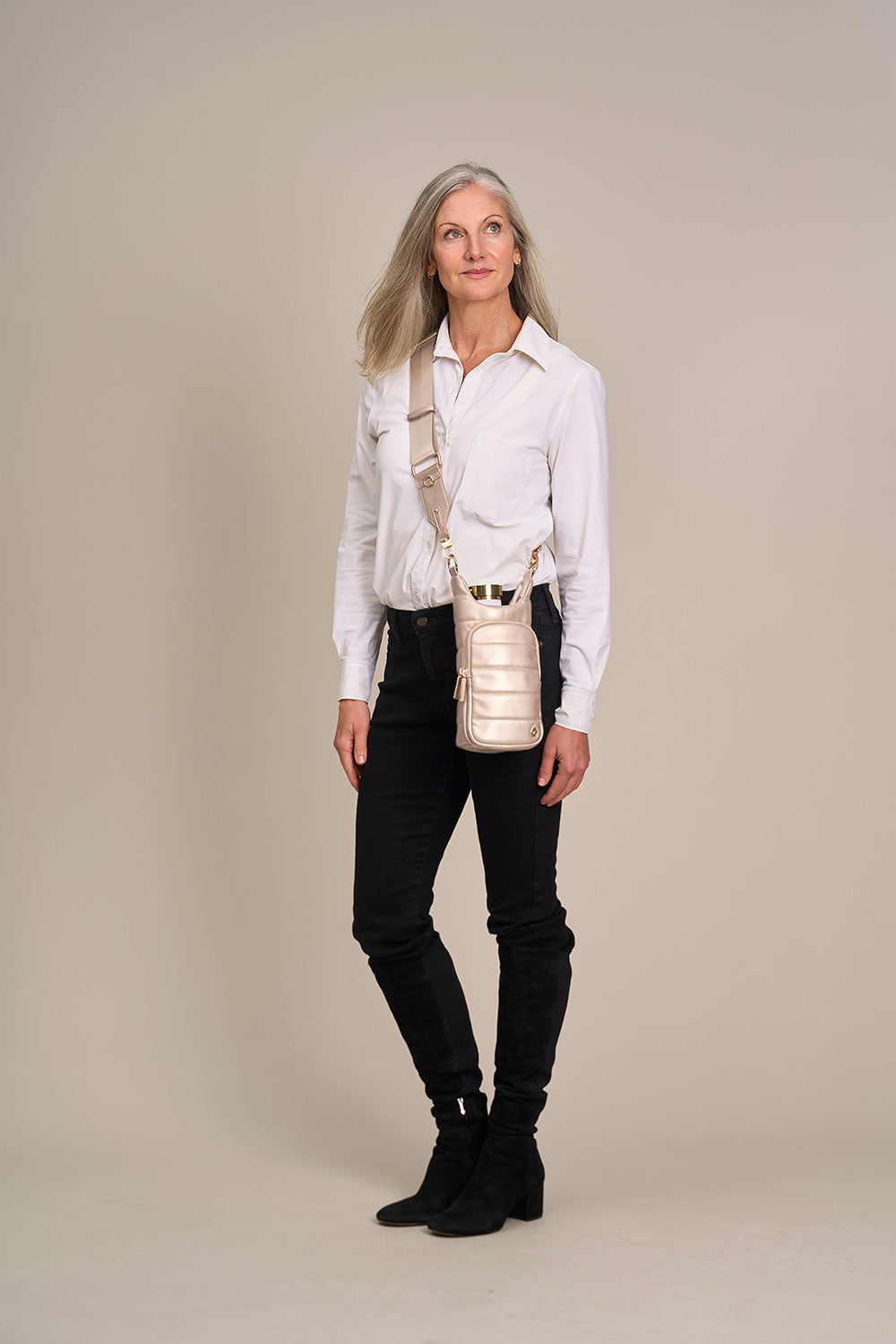 Soft Gold Vegan Leather HydroBag® with Strap Bundle