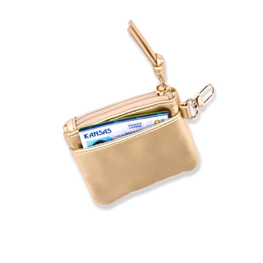 Clear HydroBag® Stadium with Gold Trim and Matching Pouch