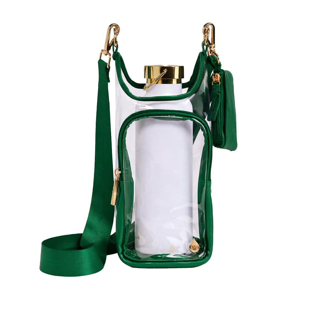 Clear HydroBag® Stadium with Augusta Golf Green Trim and Matching RFID Pouch