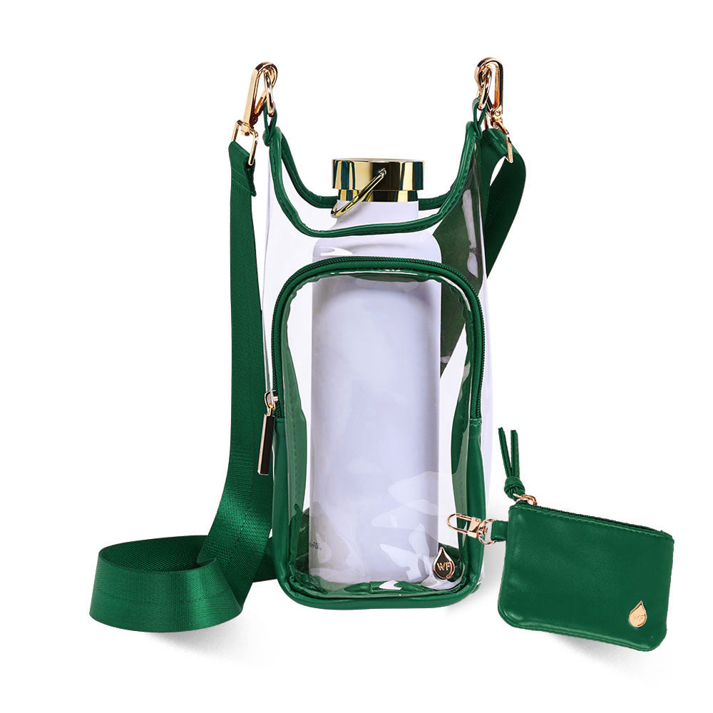 Clear HydroBag® Stadium with Augusta Golf Green Trim and Matching RFID Pouch