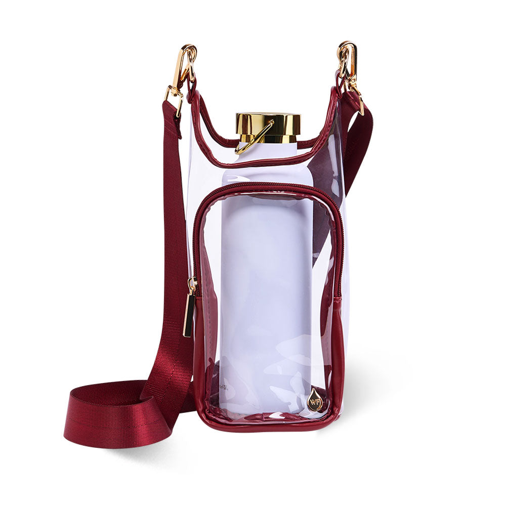 Clear HydroBag® Stadium with Maroon Trim and Matching Pouch