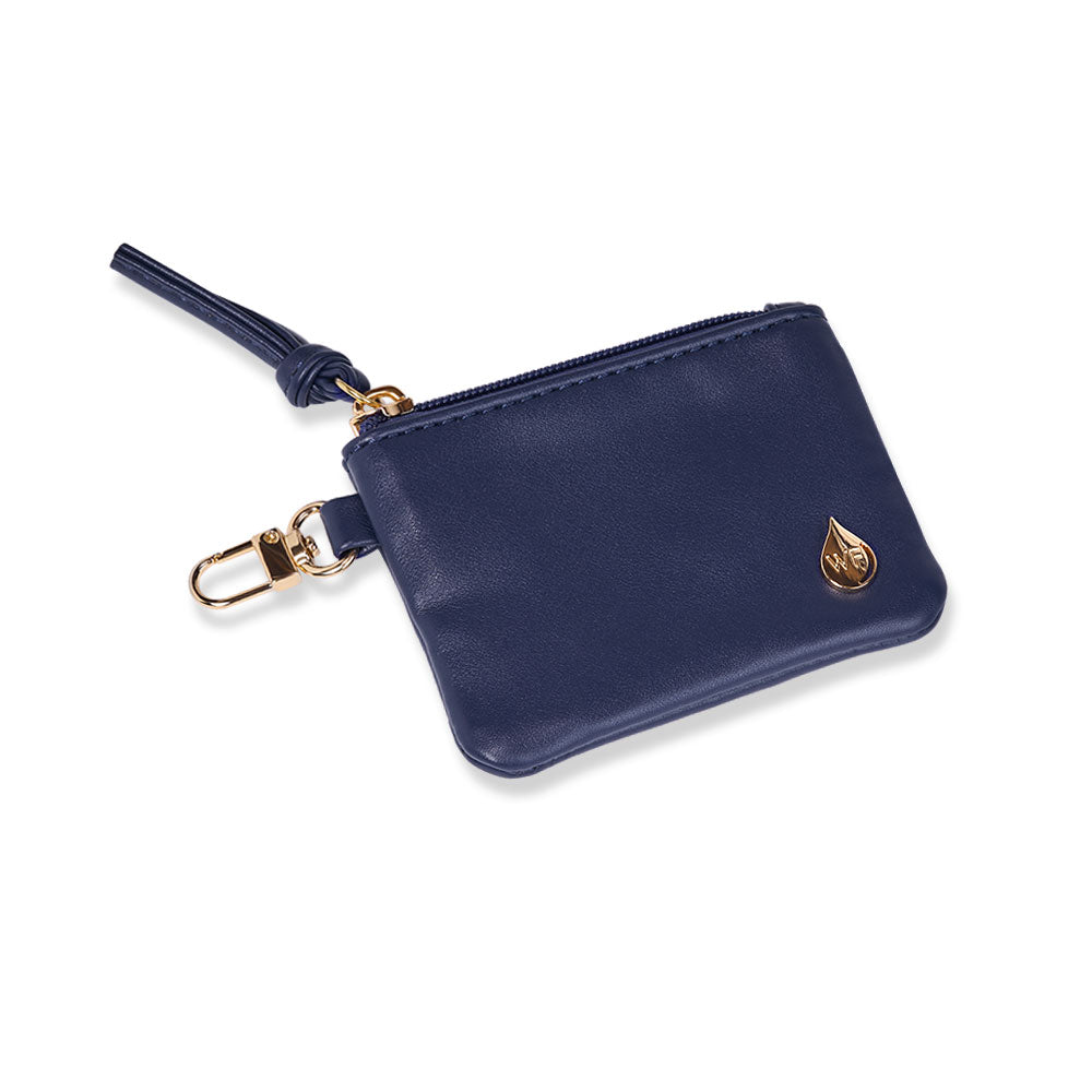 Card Pouch Blue Navy Blue Vegan Leather RFID Card Pouch