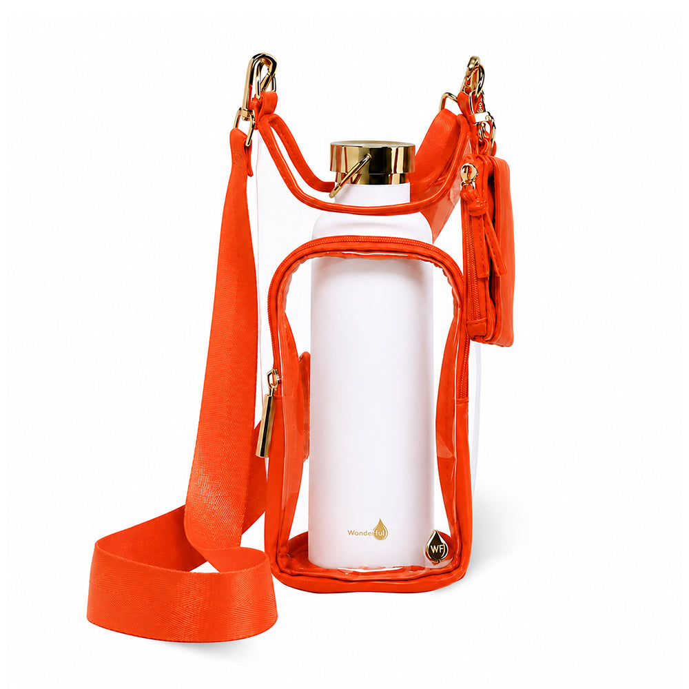 Clear HydroBag® Stadium with Clementine Orange Trim and Matching RFID Pouch