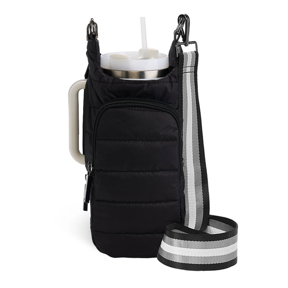 HydroBag® HANDLE™- Black Matte with Gray, Black, White Striped Strap