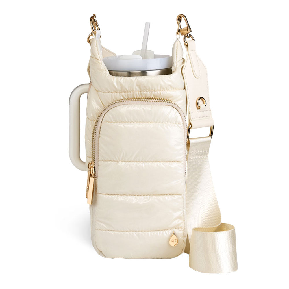 HydroBag® HANDLE™ - Ivory Glossy with Solid Vegan Leather Trimmed Strap