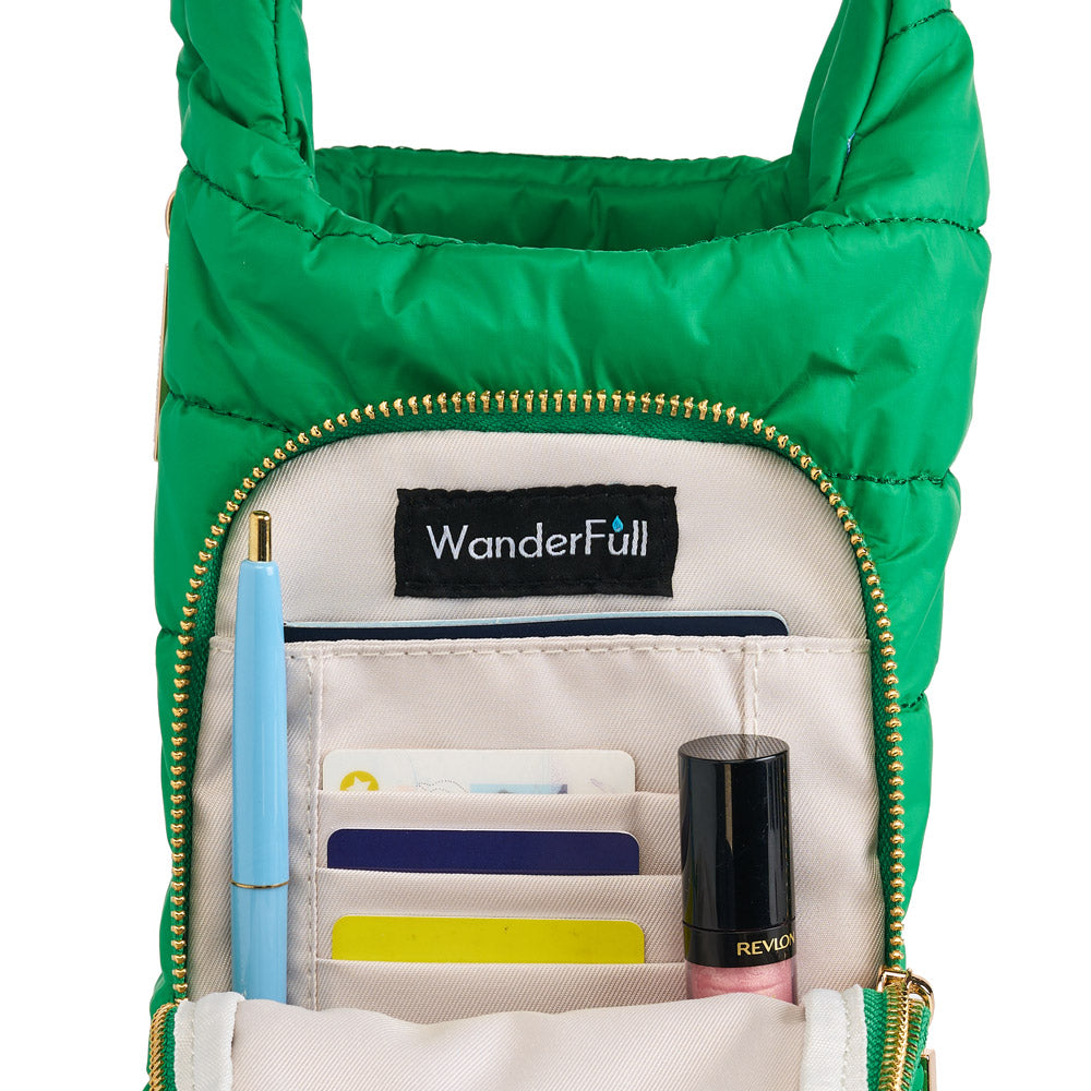HydroBag® HANDLE™- Kelly Green with Green and White patterned strap