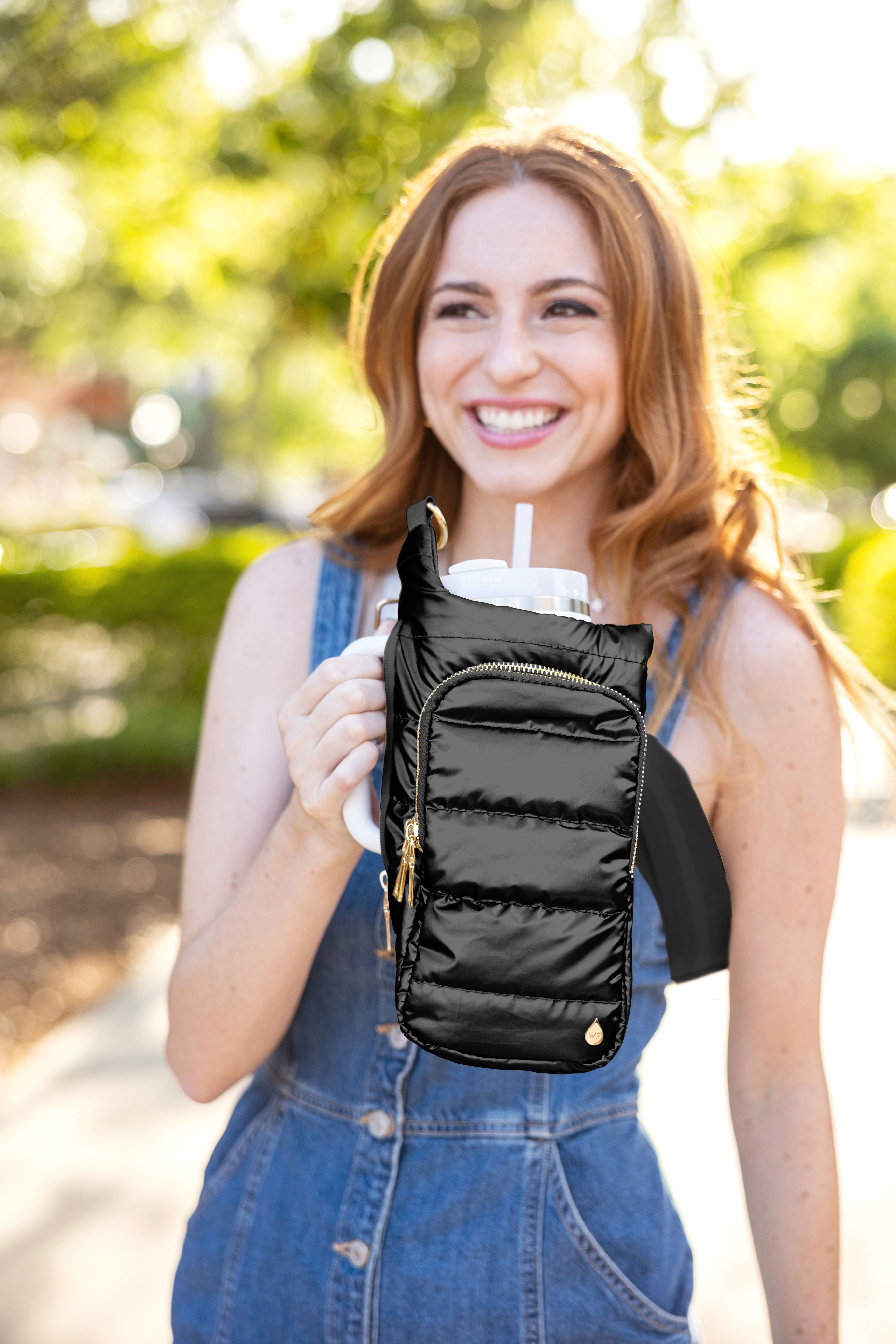 HydroBag® HANDLE™- Black Vegan Leather with Strap Bundle
