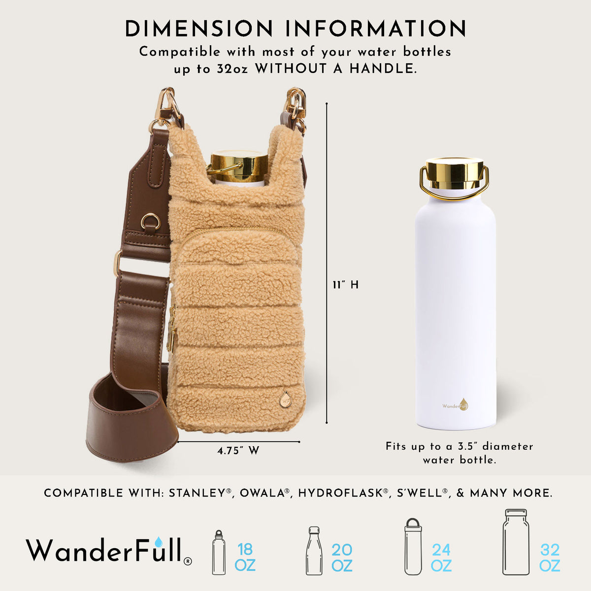 Camel Sherpa Hydrobag® with Vegan Leather Strap