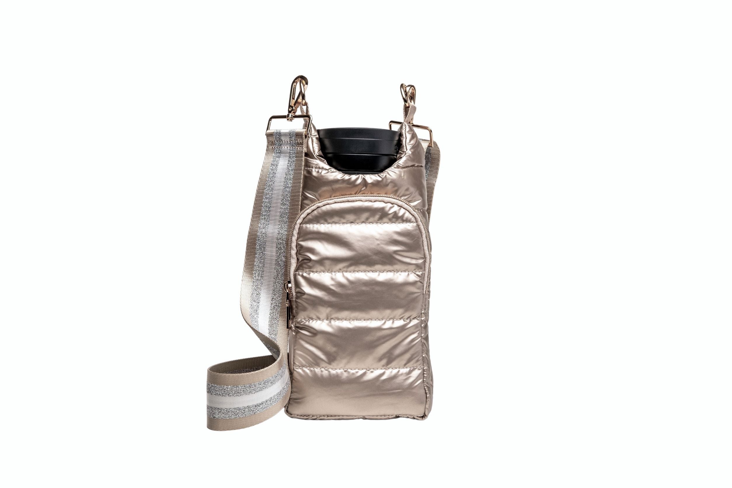 Wholesale Packs (4 or 10) - Gold Shiny HydroBag with Gold/Silver/White Strap