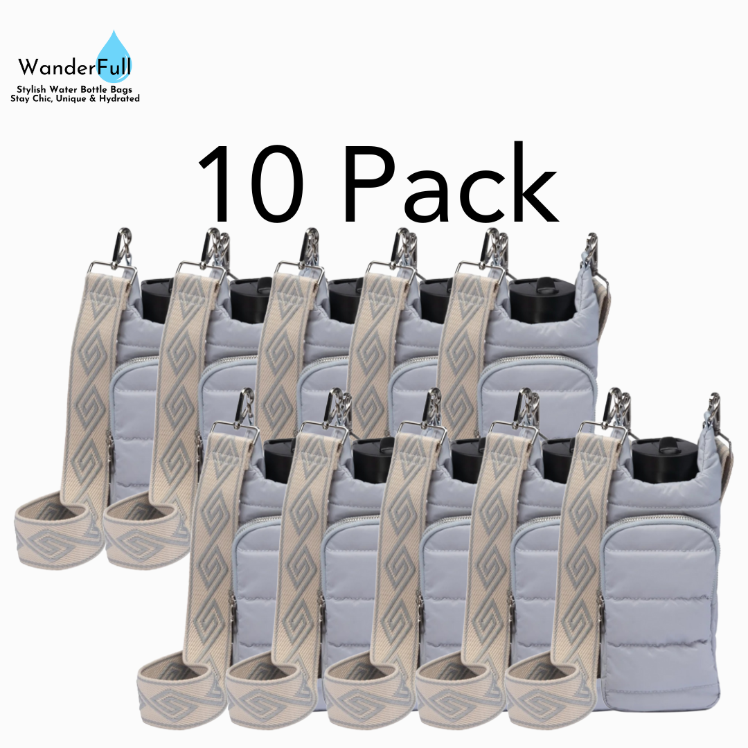 Wholesale Packs (4 or 10) - Sky Gray HydroBag Tan/Gray Strap