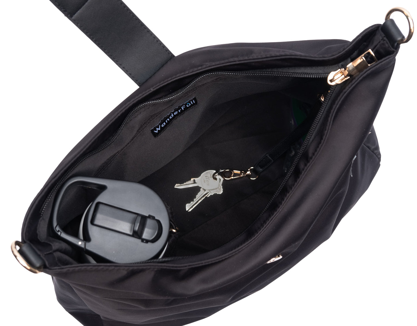 Wholesale - Black HydroHobo Bag with Gold Hardware