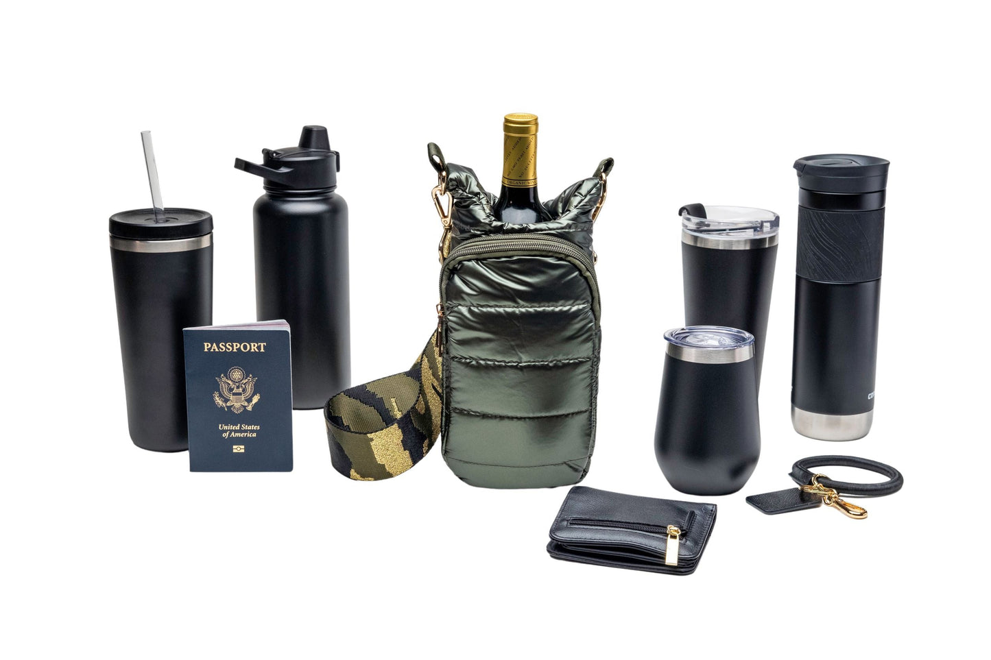 Wholesale - Army Green Shiny HydroBag with Camo Strap