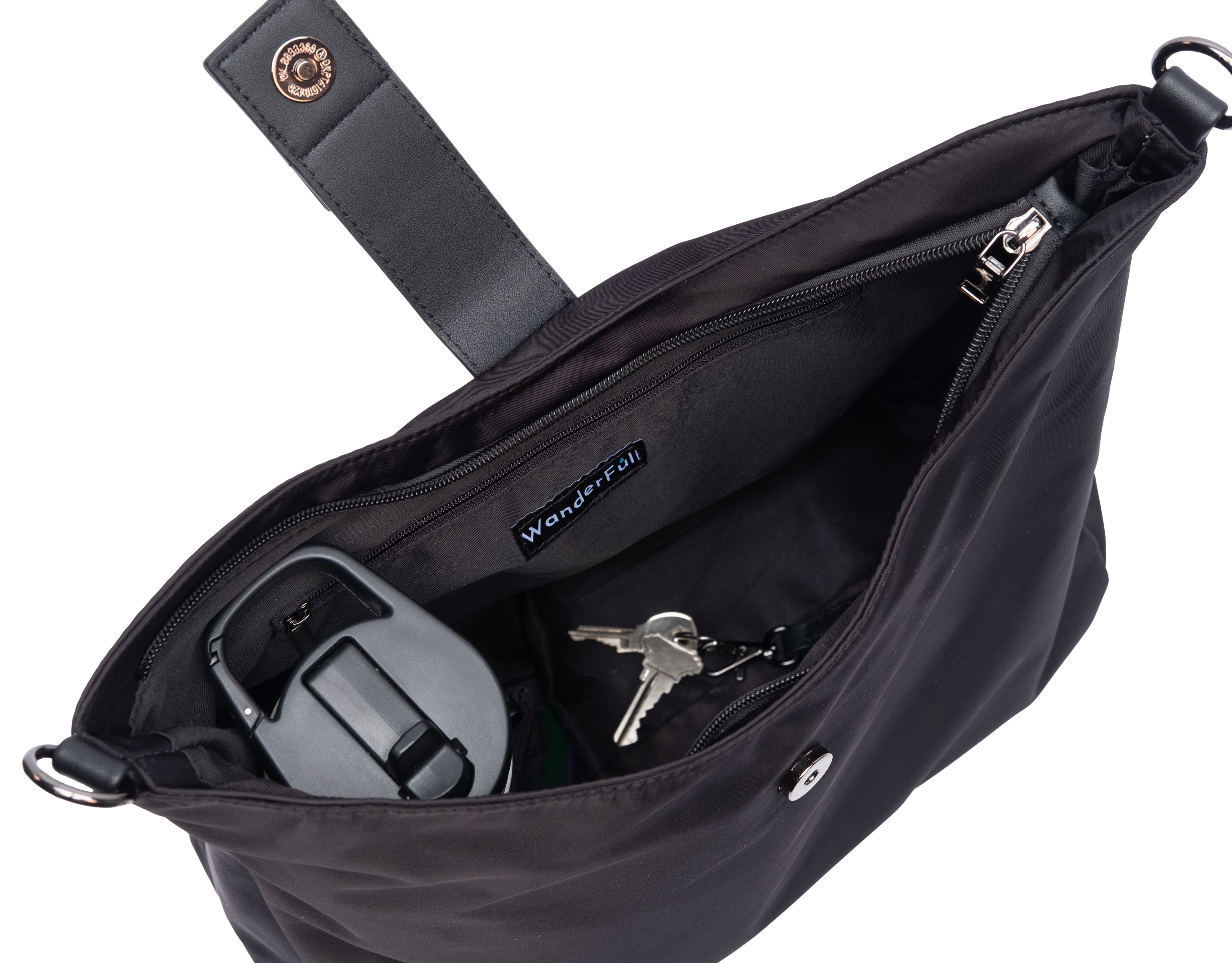 Black HydroHobo Bag with Gunmetal Hardware