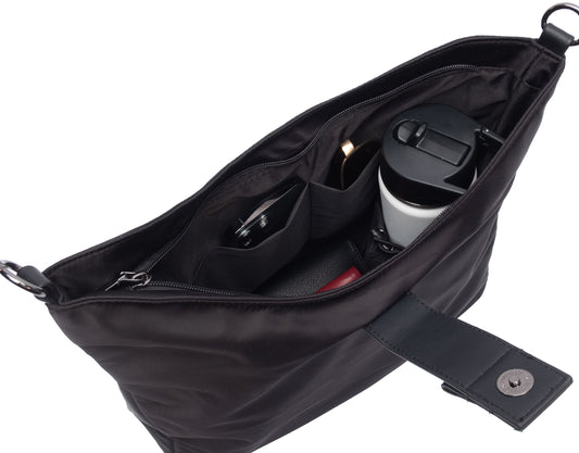 Black HydroHobo Bag with Gunmetal Hardware
