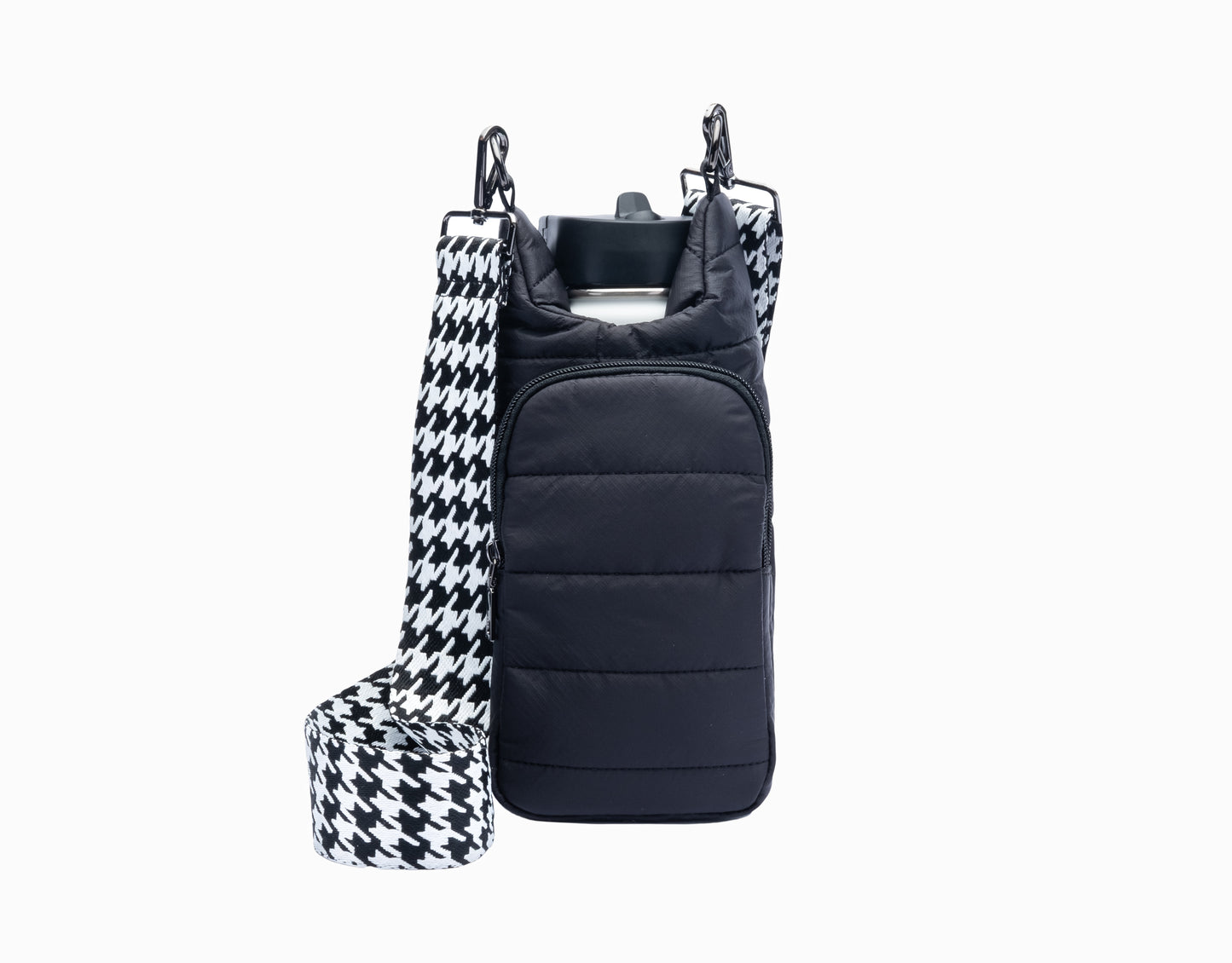 Wholesale - Black Matte HydroBag with Black/White Houndstooth Strap