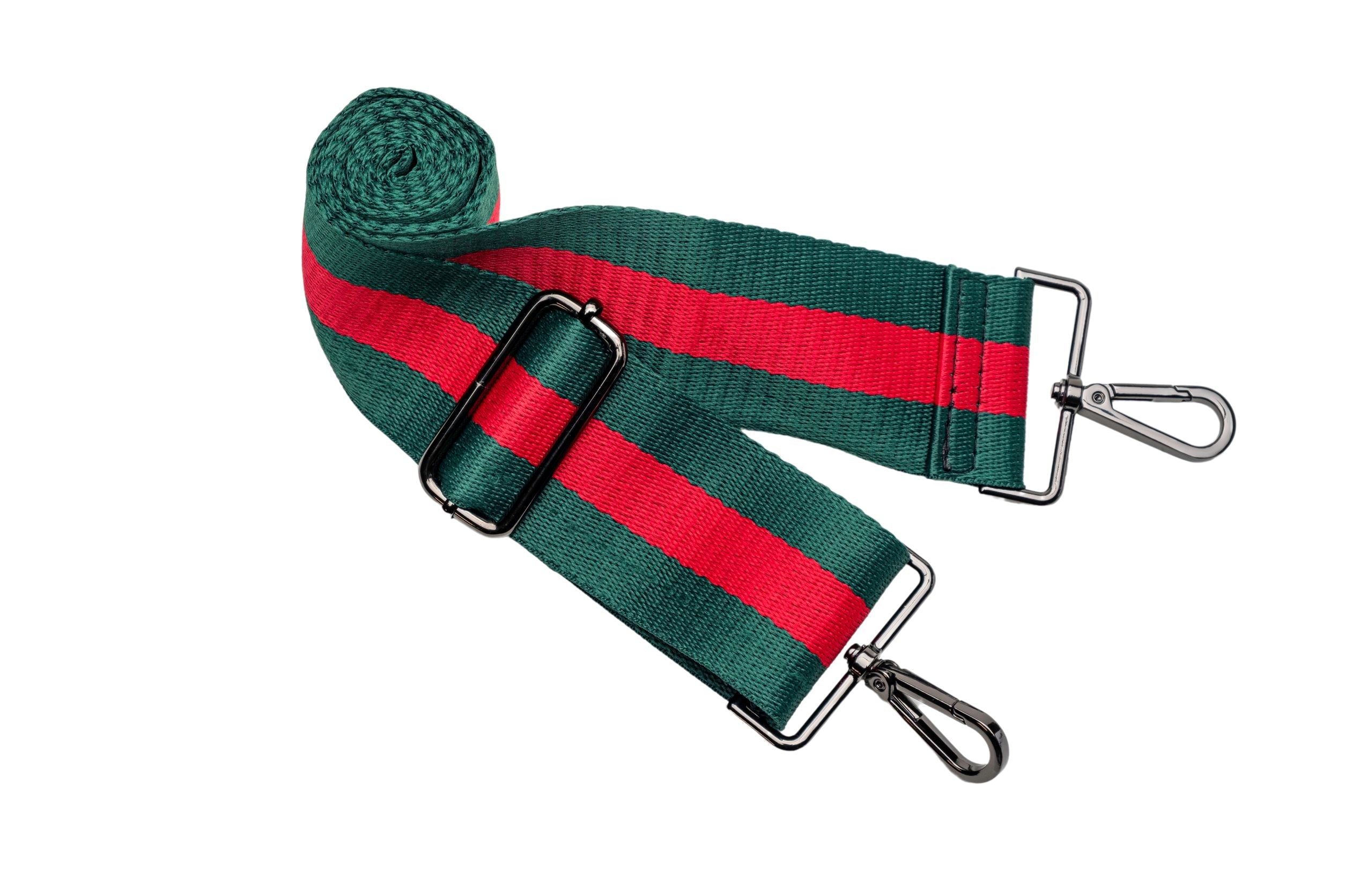 Wholesale - Red and Green Striped Strap with gunmetal hardware