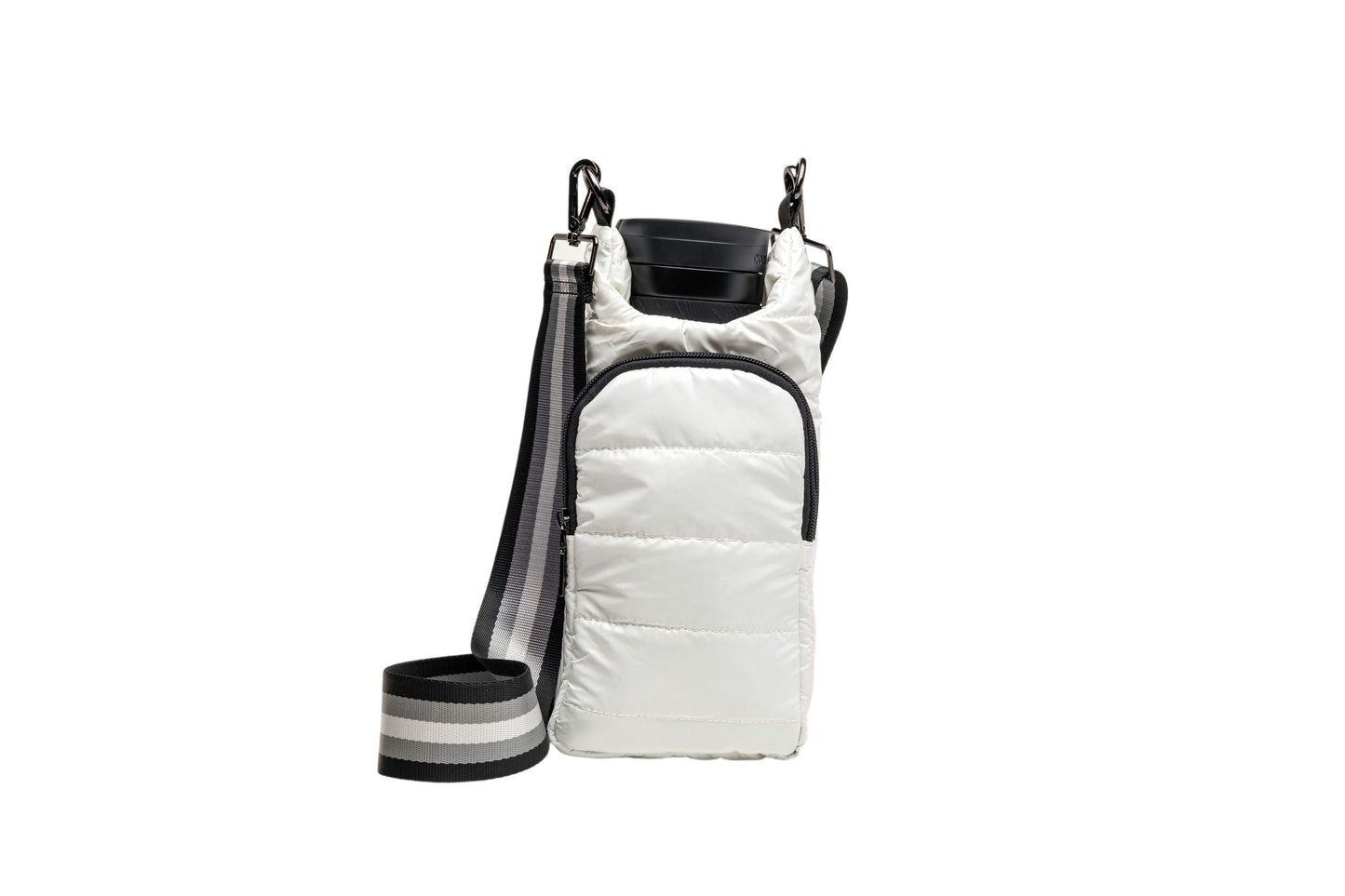Wholesale - White Glossy HydroBag with Black/Silver/White Strap